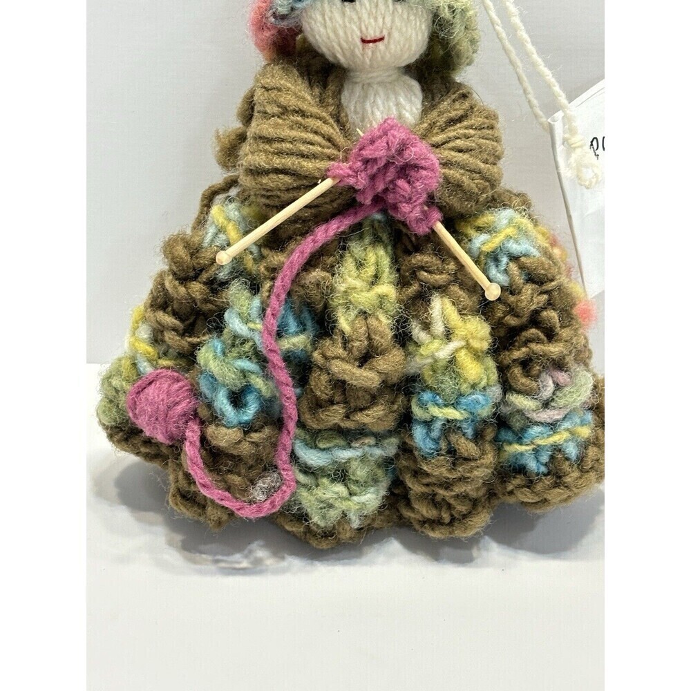 Vintage Doll Handmade Crochet Hand Knitted Patagonia Chile 6.5" Colorful - Picture 6 of 11